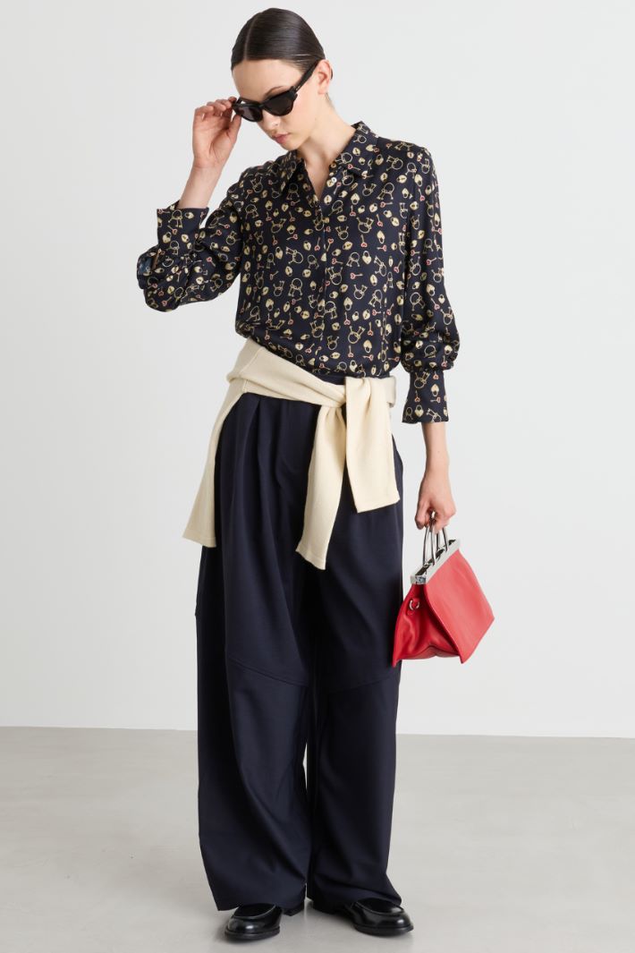 Camicia in tessuto stampato - NERO - Intrend