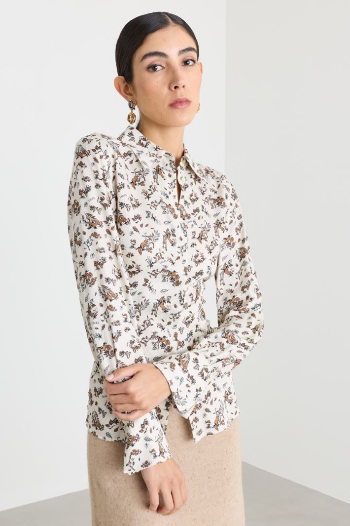 Camicia in tessuto stampato - BIANCO - Intrend - 2