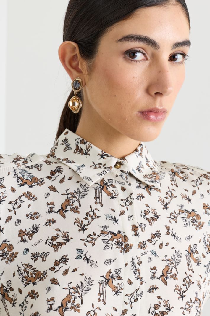 Camicia in tessuto stampato - BIANCO - Intrend - 3