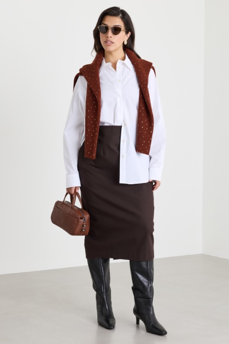 Camicia in popeline con ricamo - Intrend