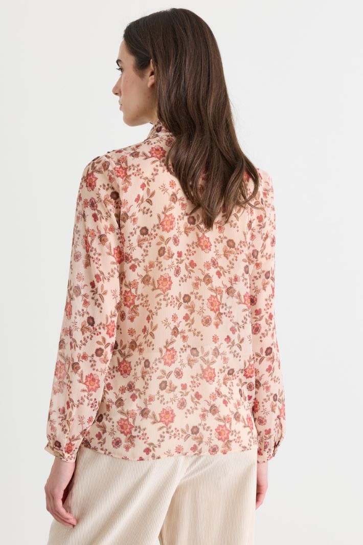 Blusa in crepe stampato - ROSA - Intrend - 4