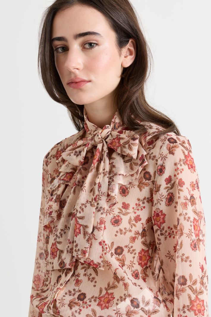 Blusa in crepe stampato - ROSA - Intrend - 3