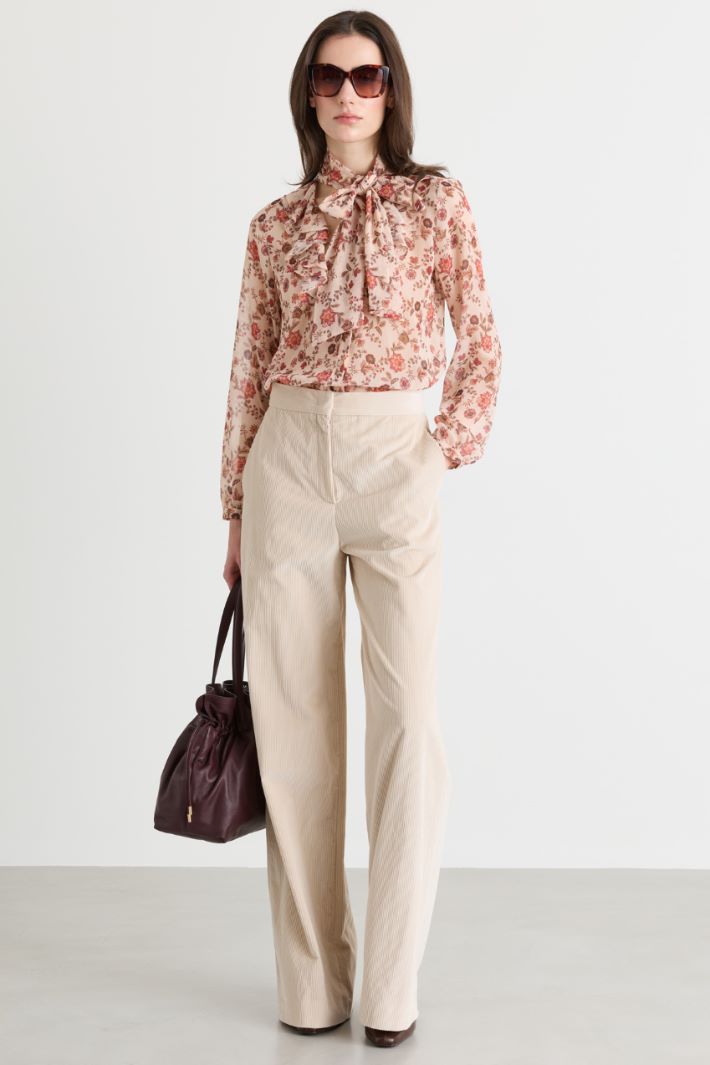 Blusa in crepe stampato - ROSA - Intrend