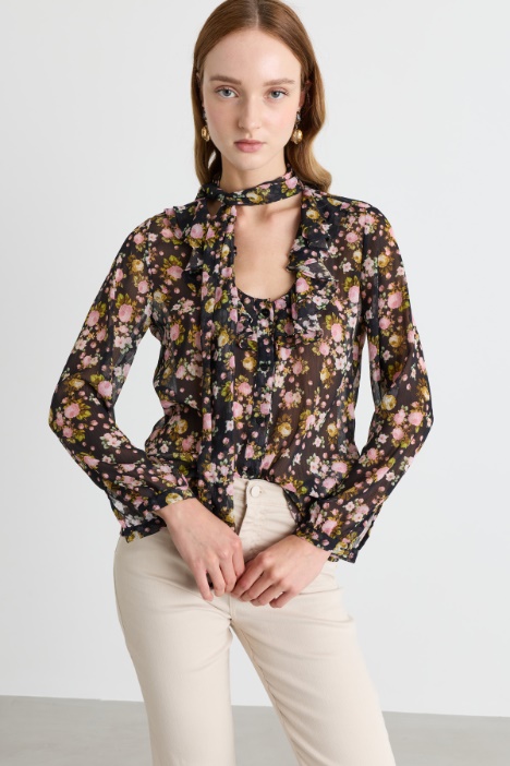 Blusa in crepe stampato - Intrend