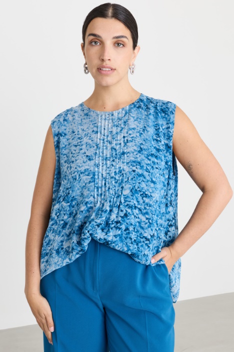 Blusa in georgette con balze verticali - Intrend