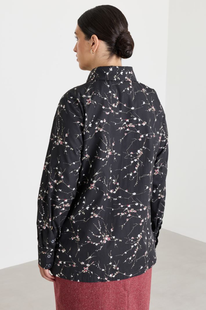 Camicia in popeline con stampa - NERO - Intrend - 4