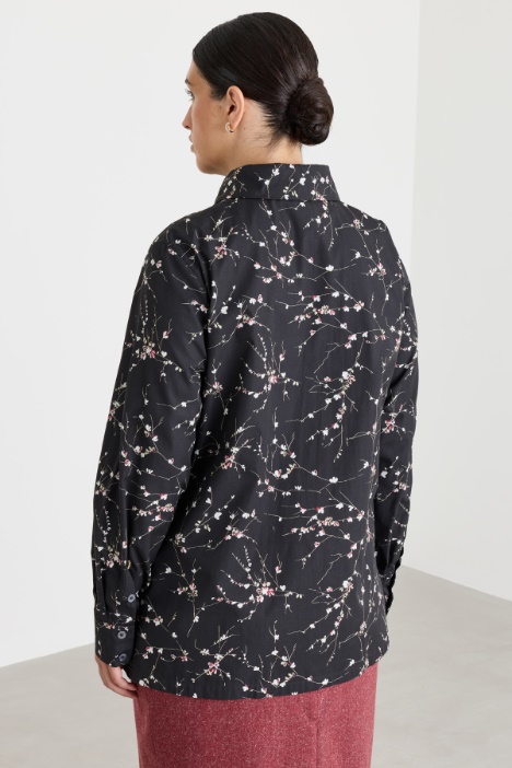 Camicia in popeline con stampa