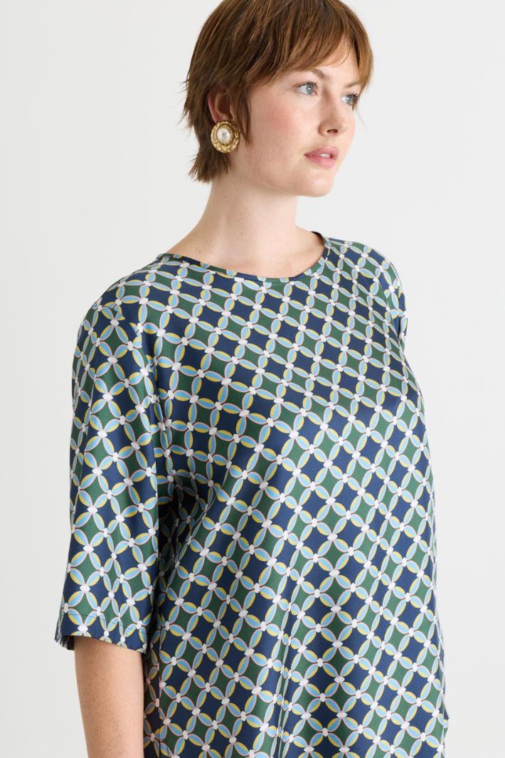 Blusa in twill - BLU VERDE - Intrend - 3
