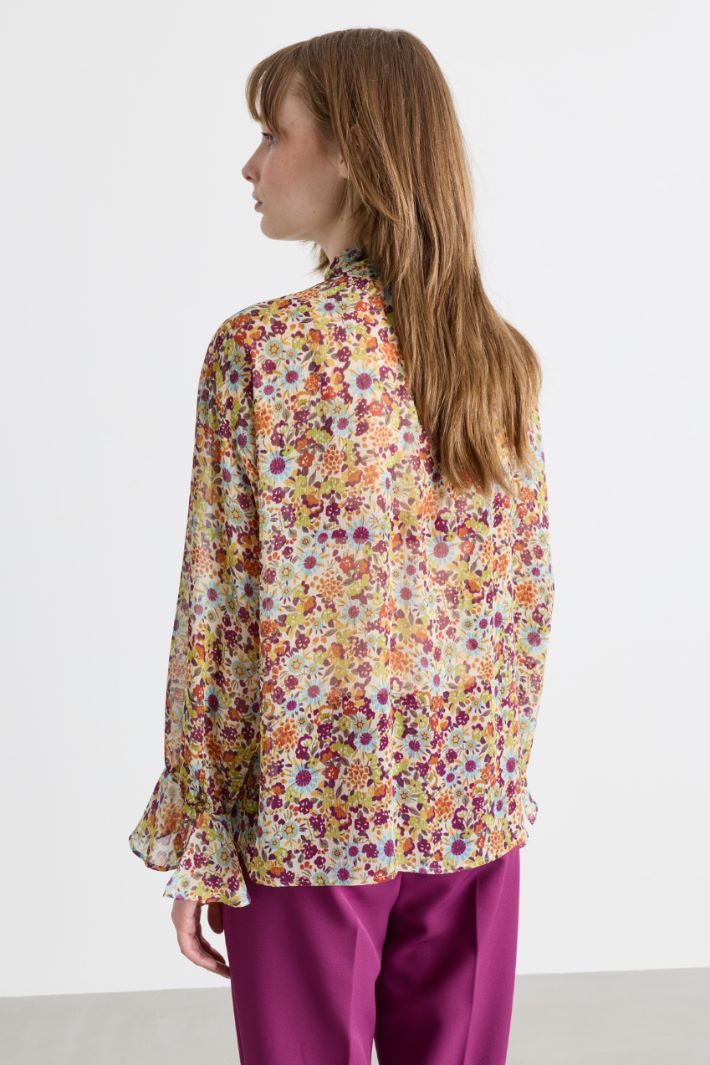 Blusa in crepe stampato - ARANCIONE BORDEAUX - Intrend - 4