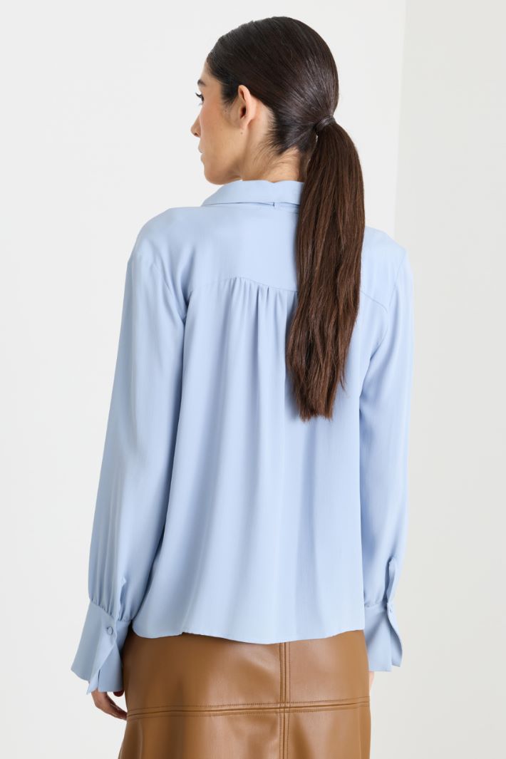Blusa con fiocco - AZZURRO - Intrend - 4
