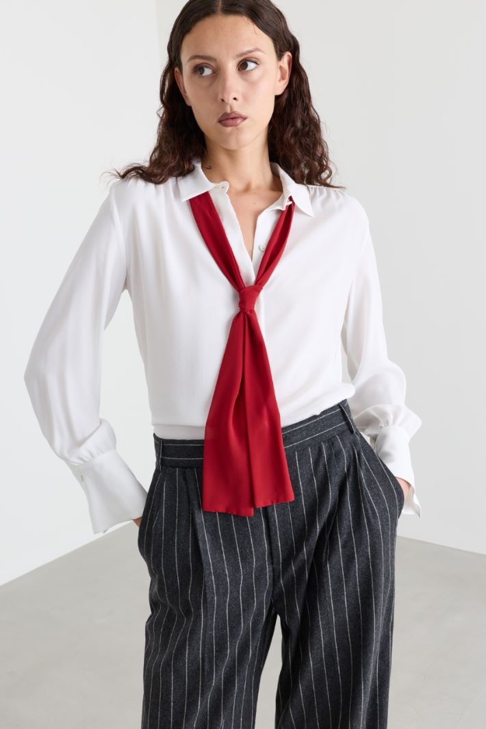 Blusa con fiocco - BIANCO - Intrend - 2