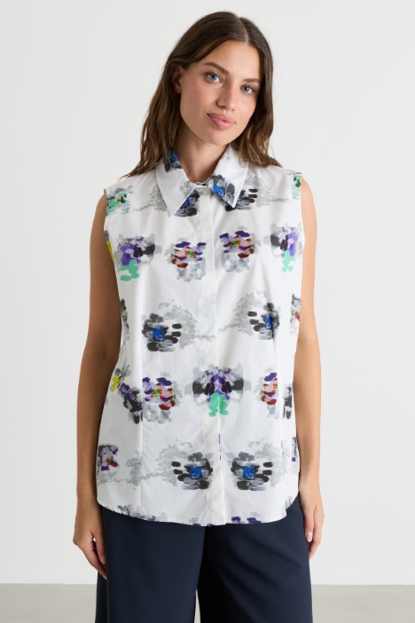 Printed poplin shirt - Intrend