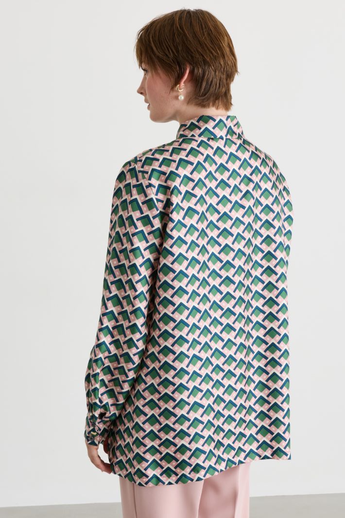 Camicia in twill - VERDE ROSA - Intrend - 4