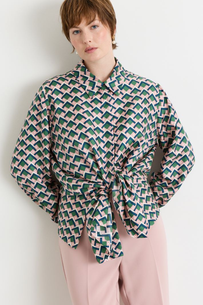 Camicia in twill - VERDE ROSA - Intrend - 2