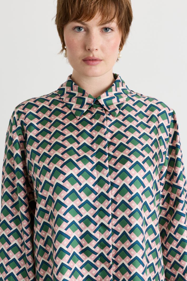 Camicia in twill - VERDE ROSA - Intrend - 3