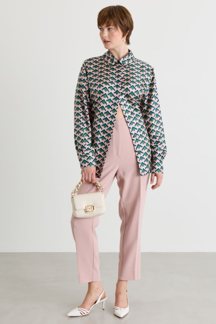 Camicia in twill - VERDE ROSA - Intrend
