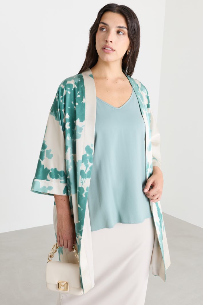 Duster en satin - VERT BLANC - Intrend - 2