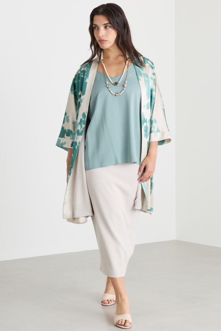 Duster en satin - VERT BLANC - Intrend