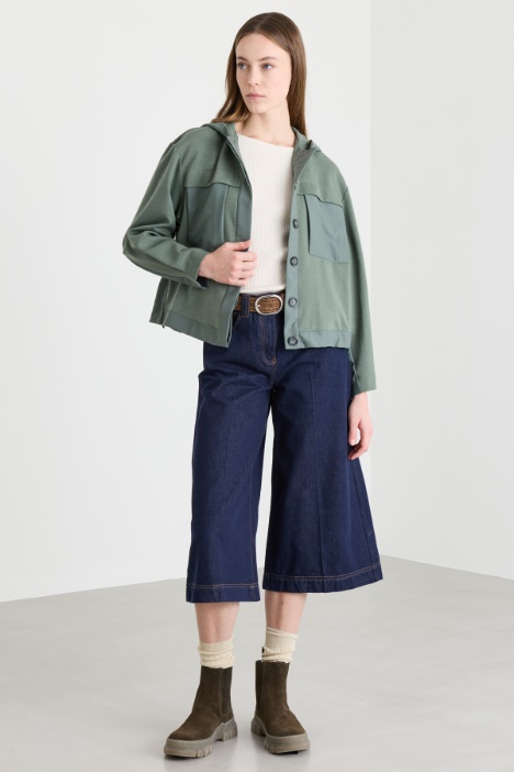Pantalone cropped effetto jeans - Intrend