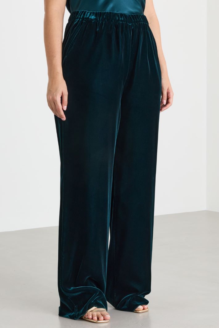 Velvet Trousers - BLUE - Intrend - 2