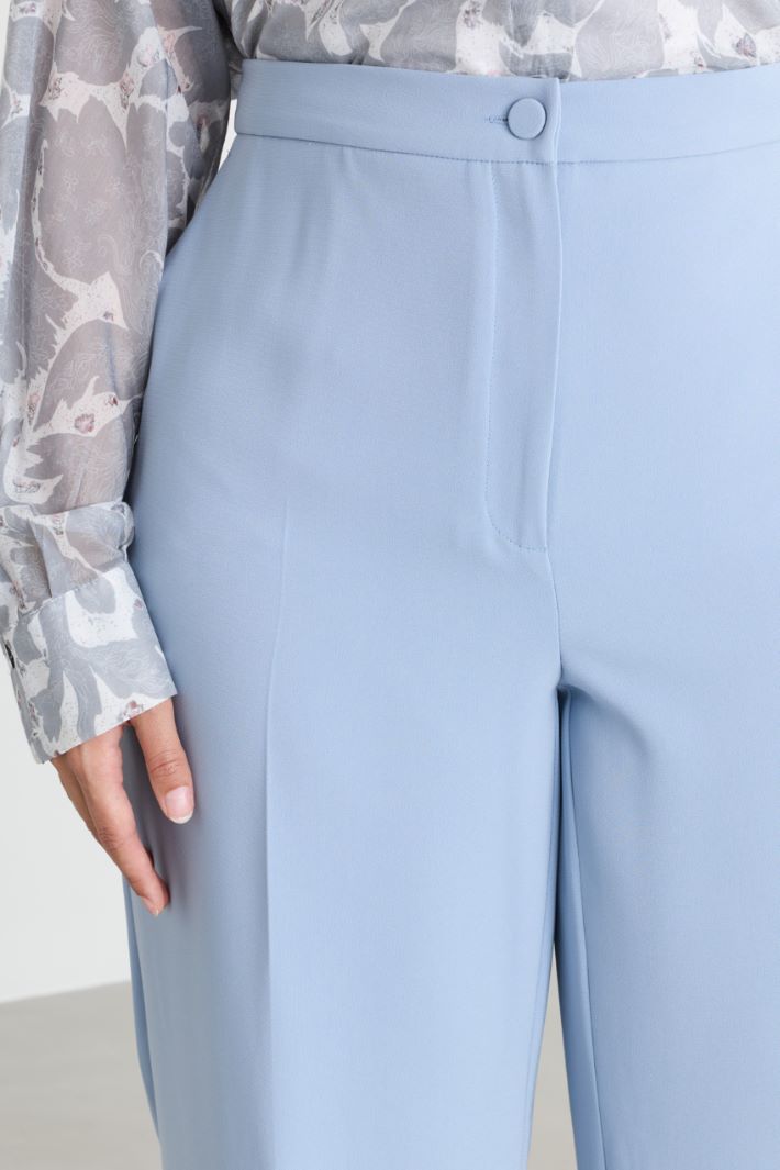 Wide-leg cady trousers - LIGHT BLUE - Intrend - 3