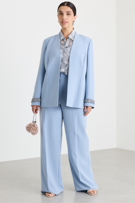 Wide-leg cady trousers - Intrend