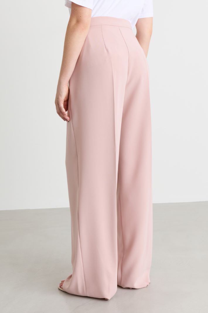 Wide-leg cady trousers - PINK - Intrend - 4