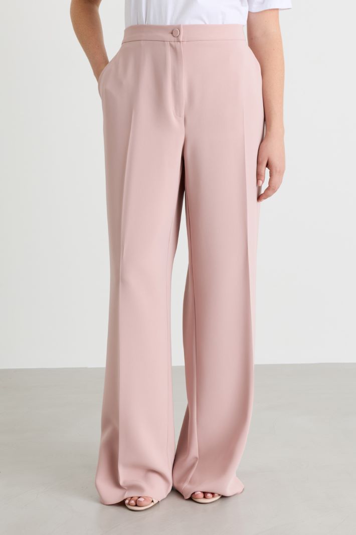 Wide-leg cady trousers - PINK - Intrend - 2
