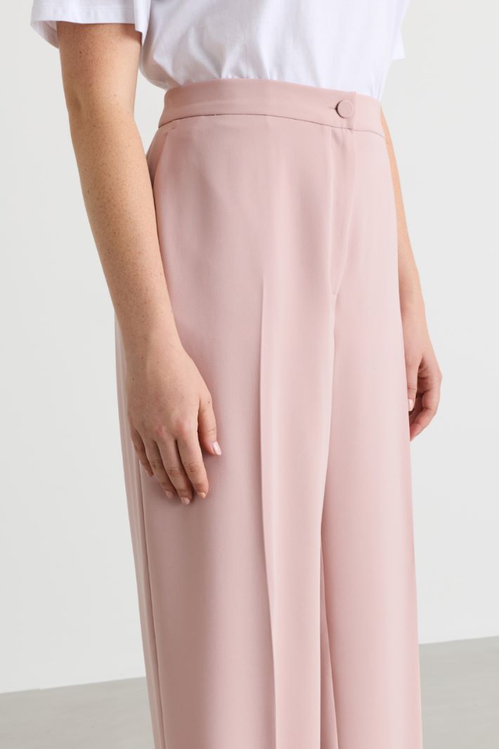 Wide-leg cady trousers - PINK - Intrend - 3