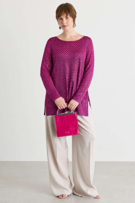 Wide-leg cady trousers - Intrend