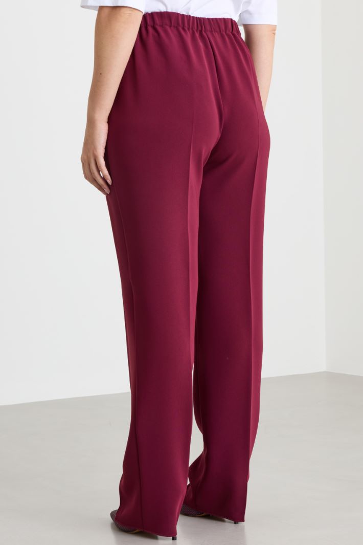 Straight cady trousers - BORDEAUX - Intrend - 4