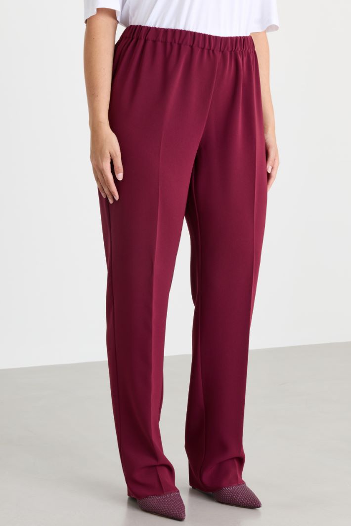 Straight cady trousers - BORDEAUX - Intrend - 2