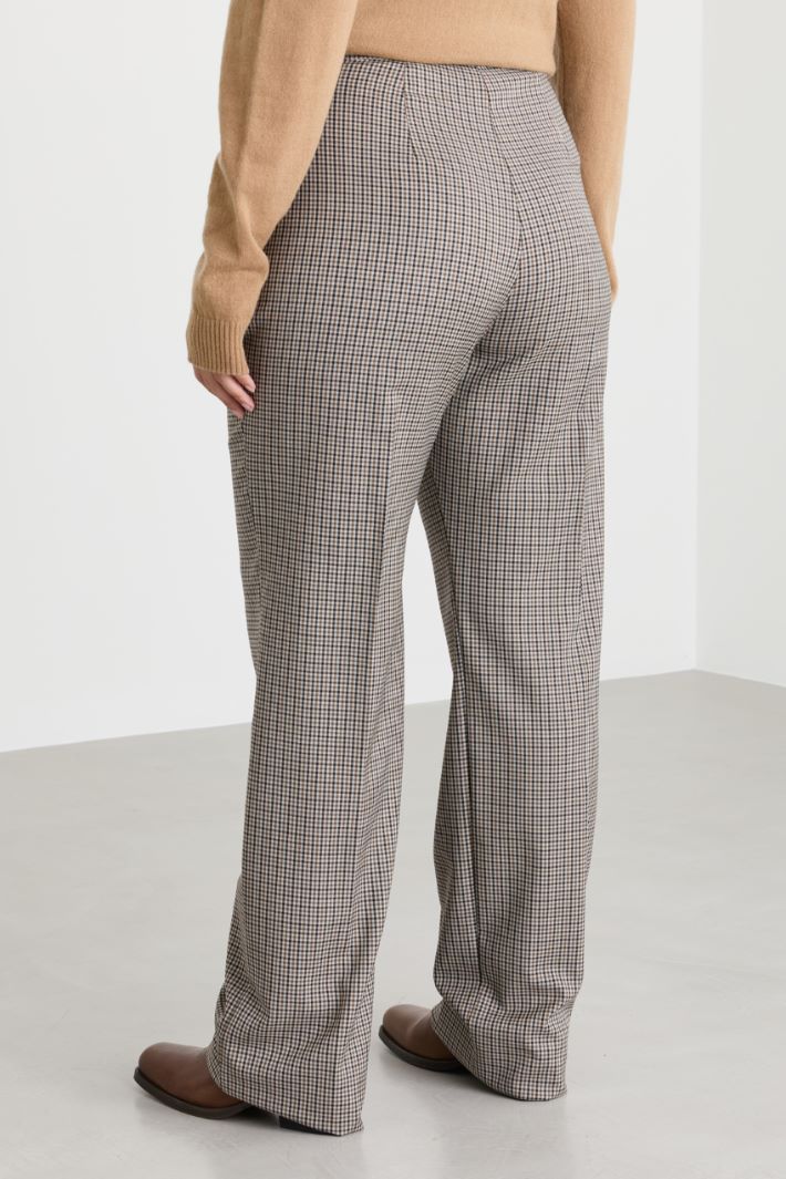 Pantalone in batavia check - CAMMELLO NERO - Intrend - 4