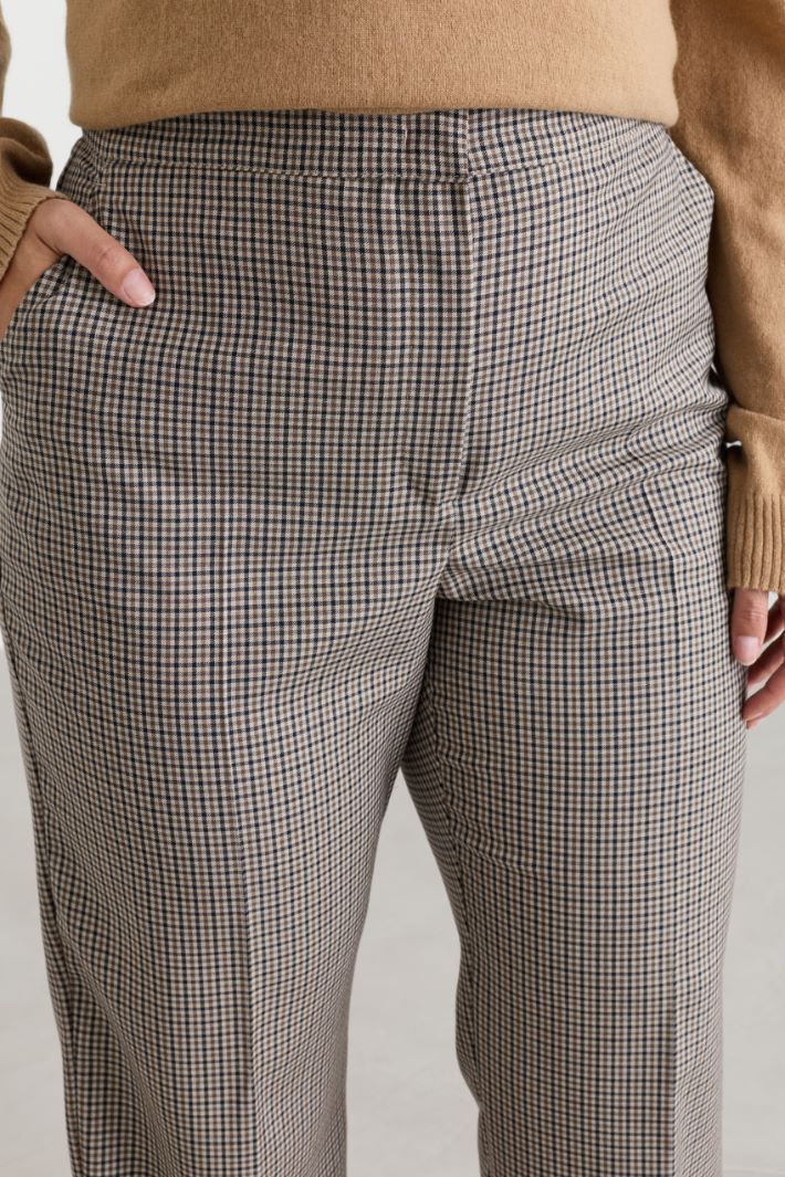 Pantalone in batavia check - CAMMELLO NERO - Intrend - 3