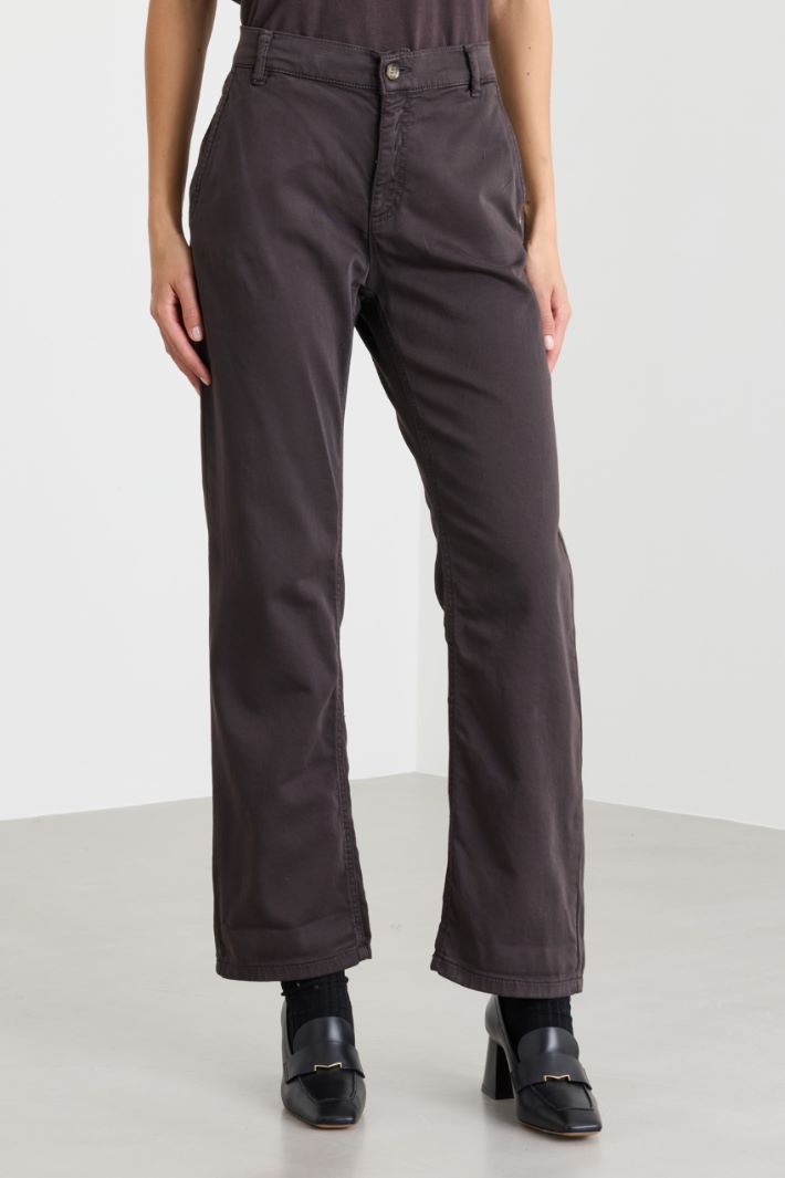 Pantalón de raso afelpado - MARRÓN - Intrend - 2
