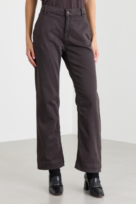 Pantalone in raso effetto felpa