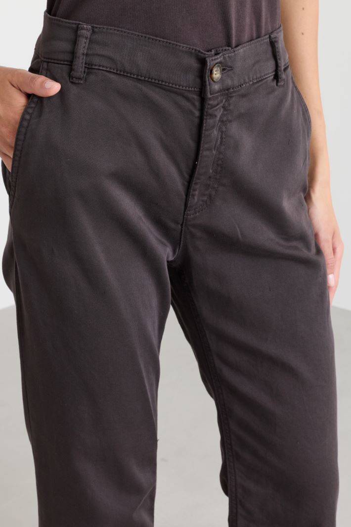 Pantalón de raso afelpado - MARRÓN - Intrend - 3