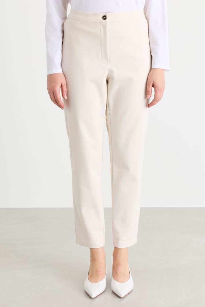 Slim-fit trousers with an elasticated waist - WHITE - Intrend - 2