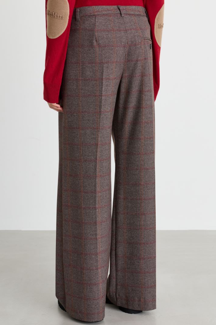 Wide-leg stretch twill trousers - BROWN - Intrend - 4