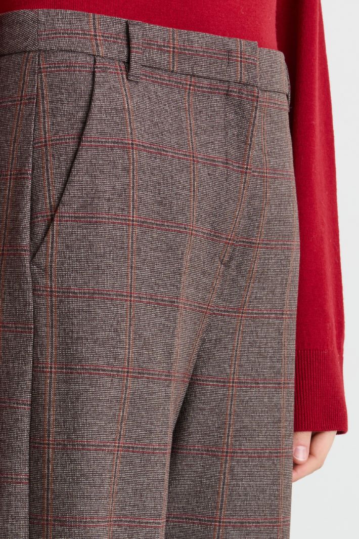 Wide-leg stretch twill trousers - BROWN - Intrend - 3