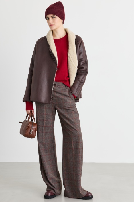 Wide-leg stretch twill trousers - Intrend