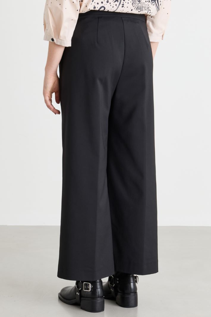 Straight-fit double canvas trousers - BLACK - Intrend - 4