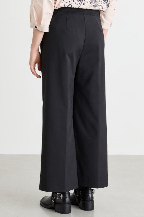Pantalone dritto in doppia tela di cotone