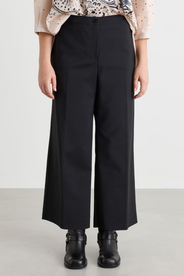 Straight-fit double canvas trousers - BLACK - Intrend - 2