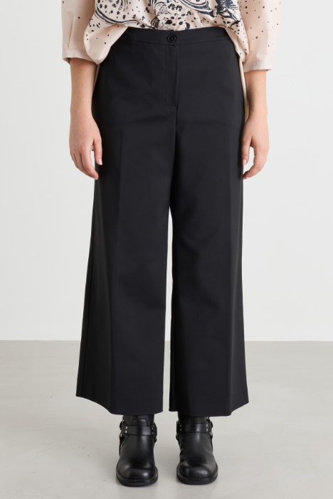 Pantalone dritto in doppia tela di cotone
