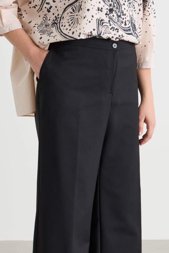 Straight-fit double canvas trousers - BLACK - Intrend - 3