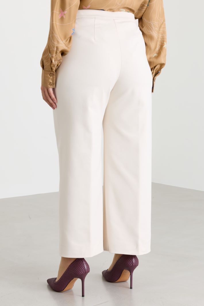 Straight-fit double canvas trousers - WHITE - Intrend - 4