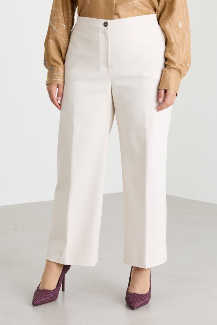 Straight-fit double canvas trousers - WHITE - Intrend - 2