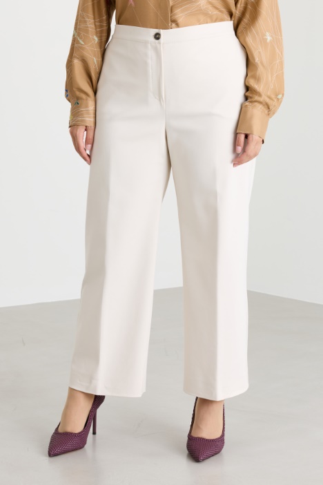 Pantalone dritto in doppia tela di cotone