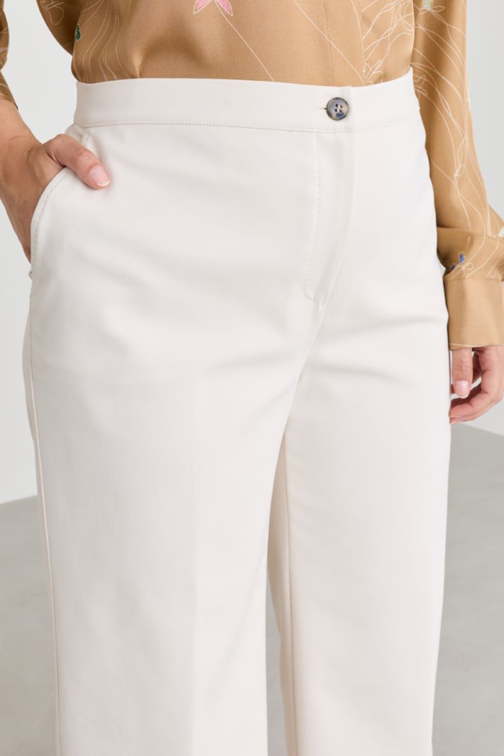 Straight-fit double canvas trousers - WHITE - Intrend - 3
